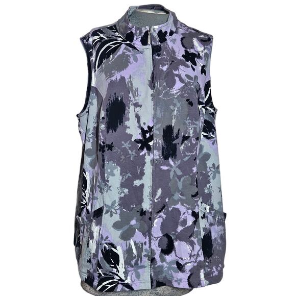 Sleeveless Full Zip Vest Size 1X Petite - Picture 1 of 4